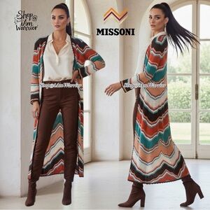 Missoni RARE crochet zigzag chevron long duster cardigan *shop@iamwarrior